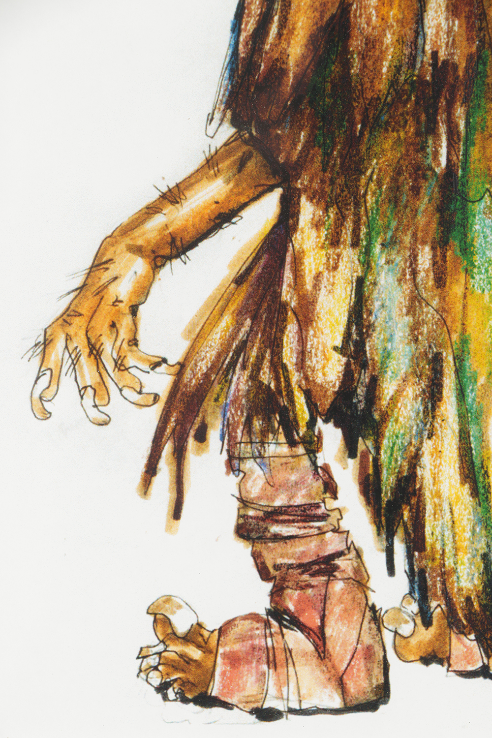 Offset Lithograph on Paper Illustration of a Troll