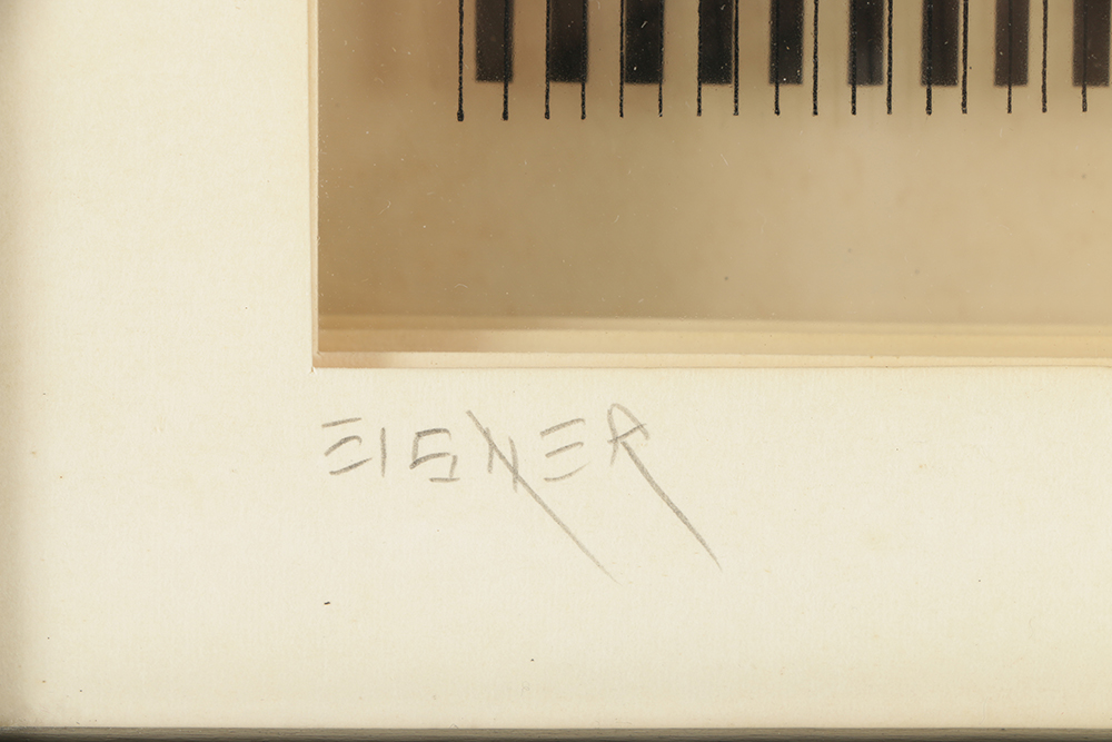 Jack Eisner Three-Dimensional Mixed Media in Shadow Box Frame