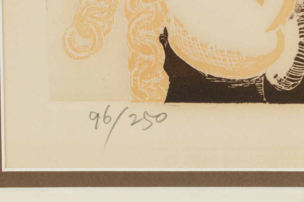 Motoi Oi Limited Edition Color Etching on Paper Abstract Clown