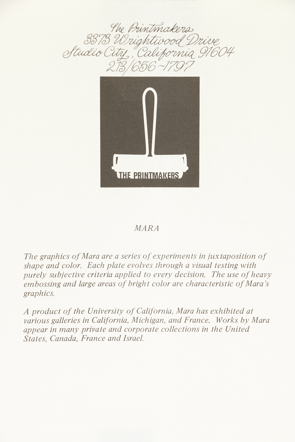 Mara Artist's Proof Relief Print on Paper "Refractions"