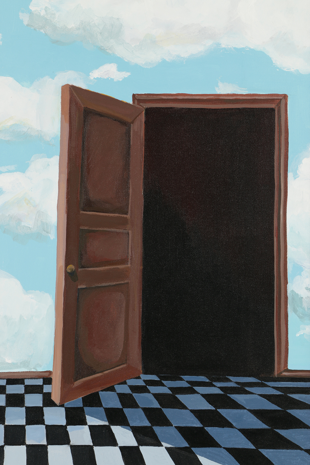 B. Bradford Acrylic Painting on Canvas Piano Room Scene