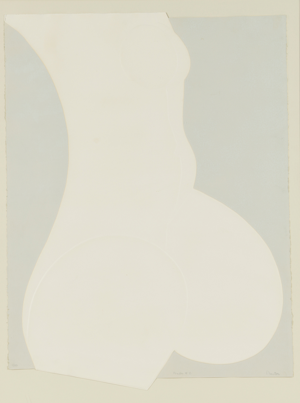 Preston Limited Edition Embossed Print on Deckle Edge Paper "Nude #2"t