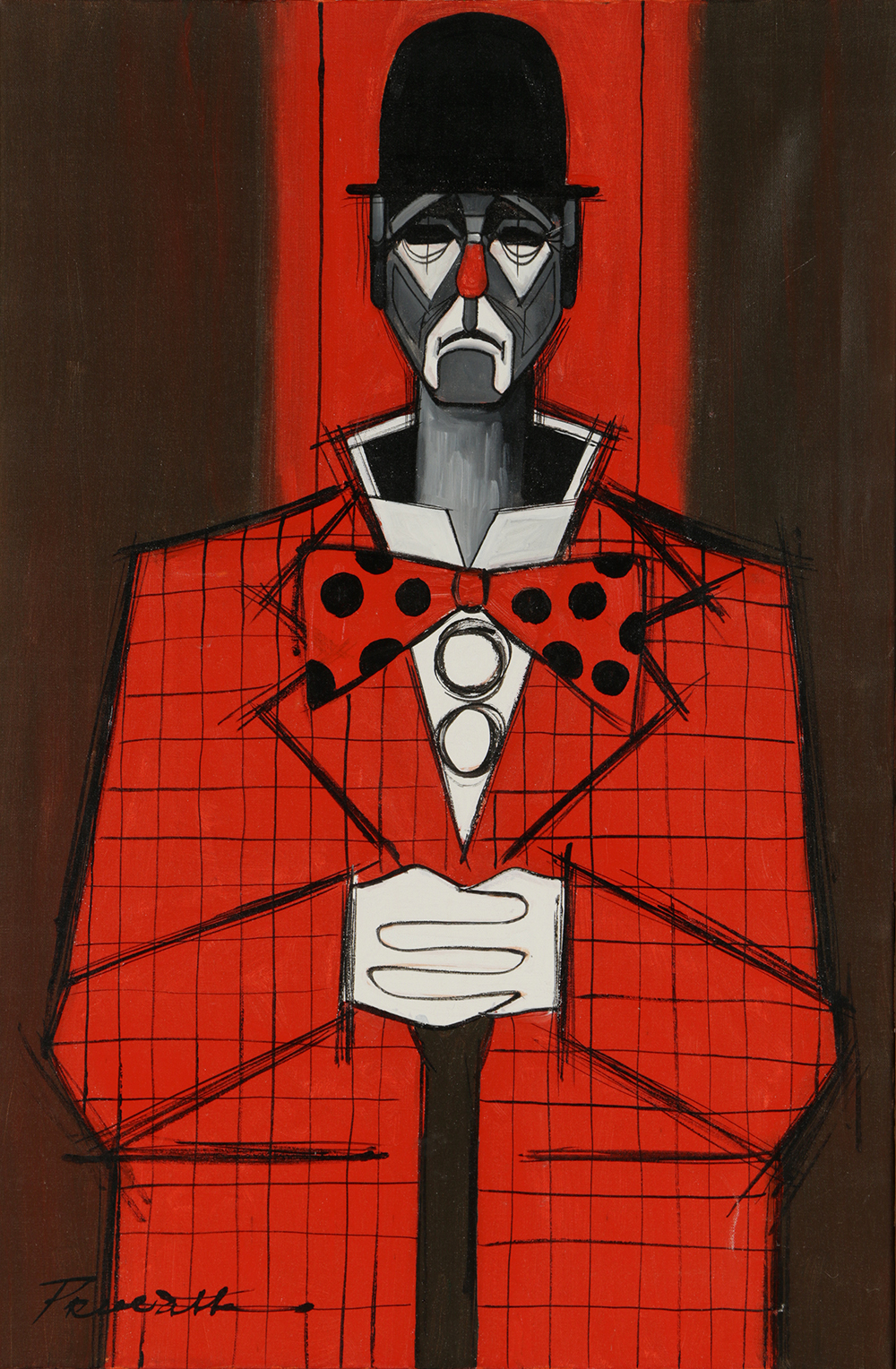 Signed Oil Painting on Canvas of a Clown