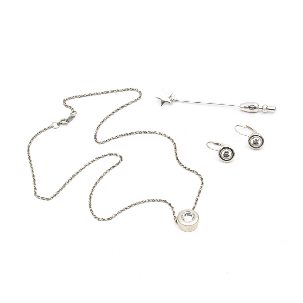 Sterling Silver Necklace and Earring Set