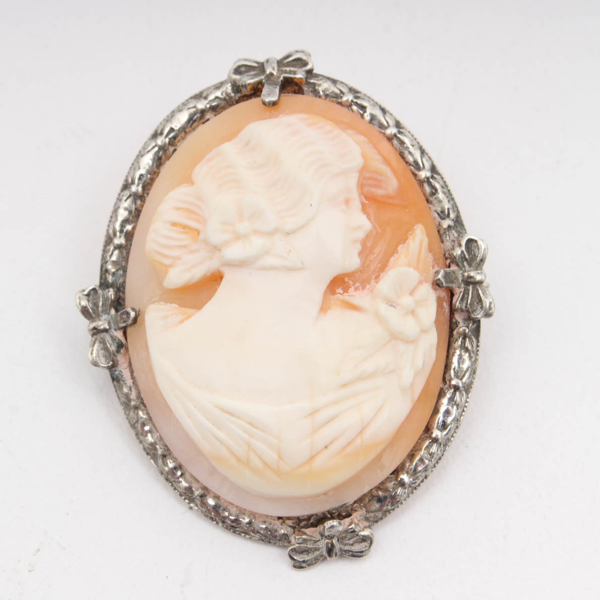 Vintage Sterling Silver Shell Cameo