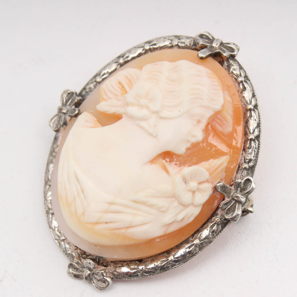 Vintage Sterling Silver Shell Cameo