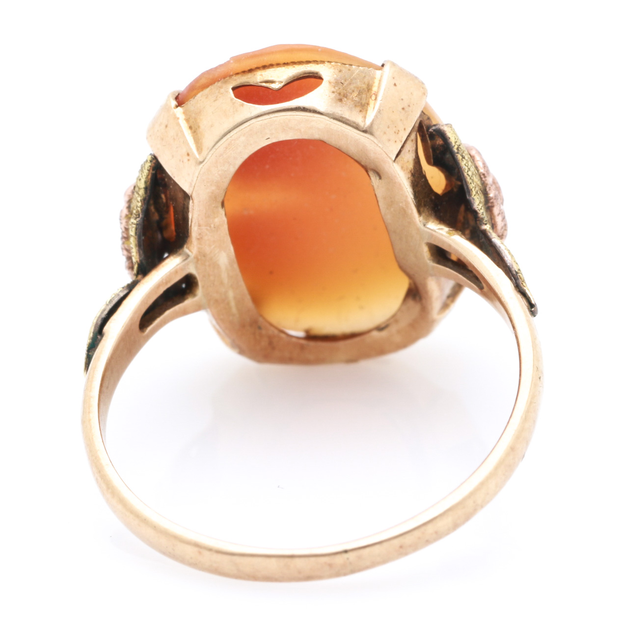 Vintage Ostby & Barton 10K Gold Shell Cameo Ring