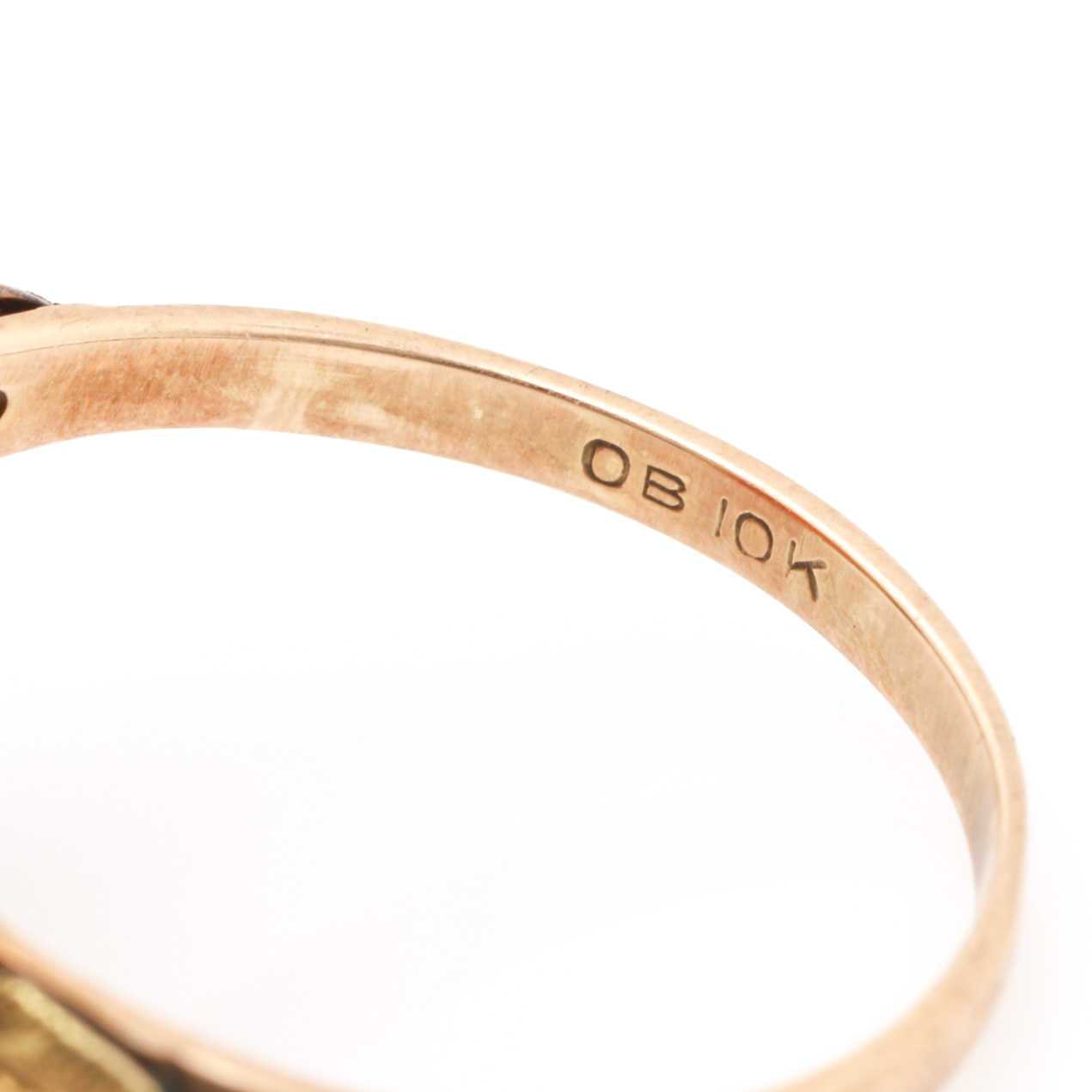 Vintage Ostby & Barton 10K Gold Shell Cameo Ring