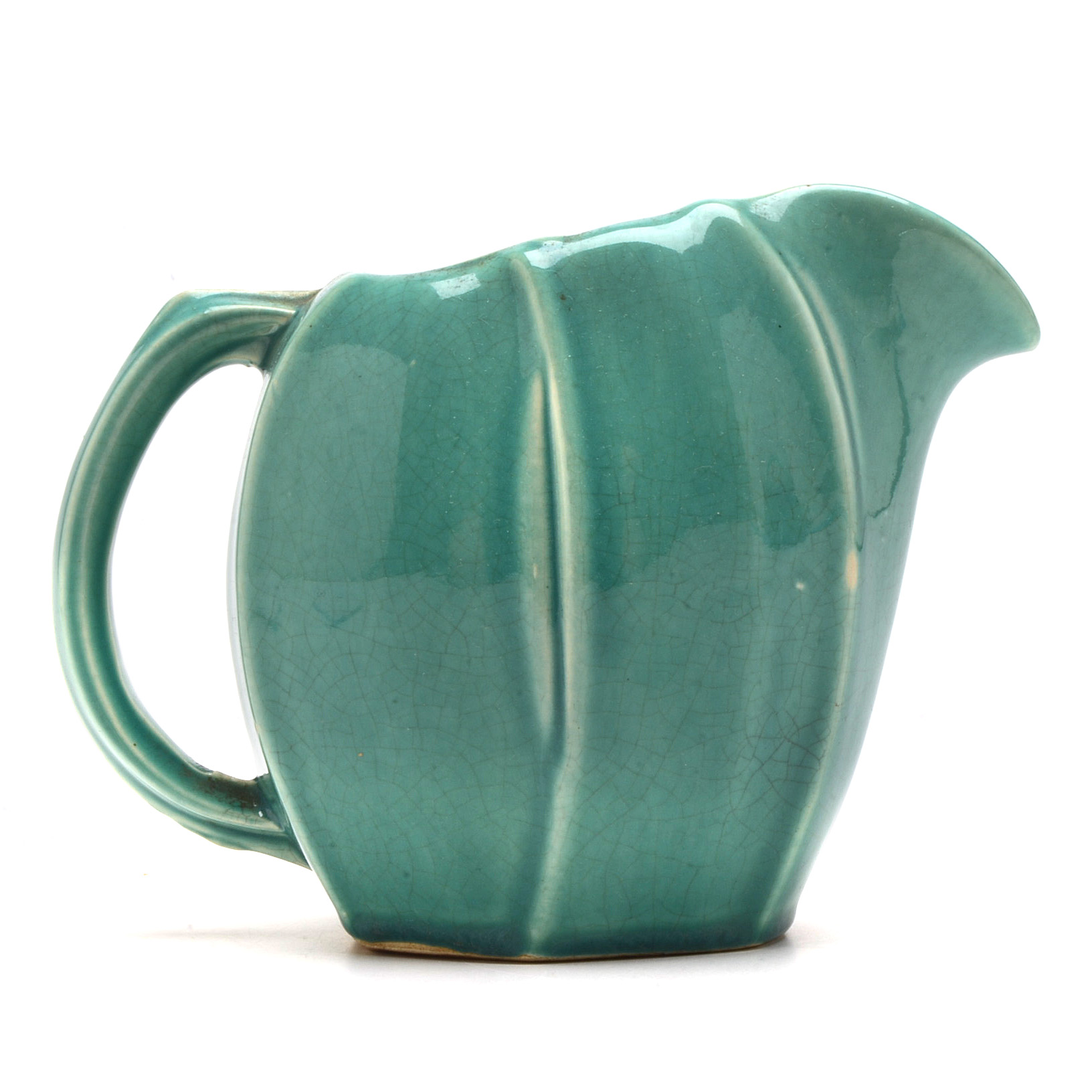 Vintage Turquoise Green McCoy Pottery Pitcher