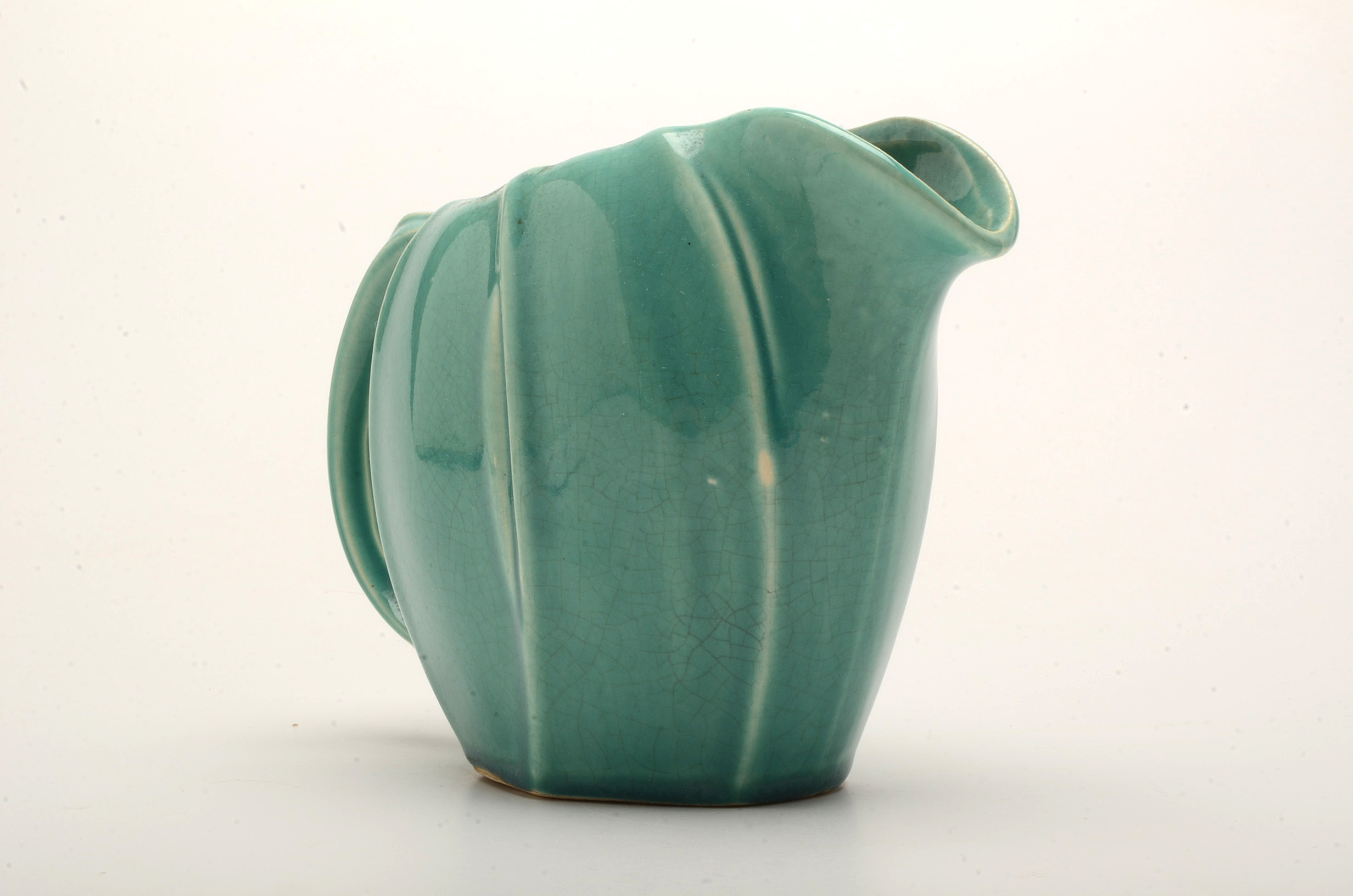 Vintage Turquoise Green McCoy Pottery Pitcher