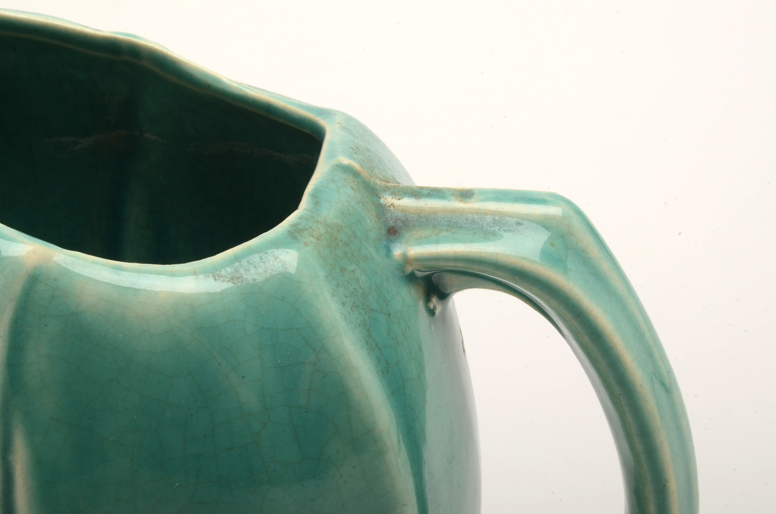 Vintage Turquoise Green McCoy Pottery Pitcher