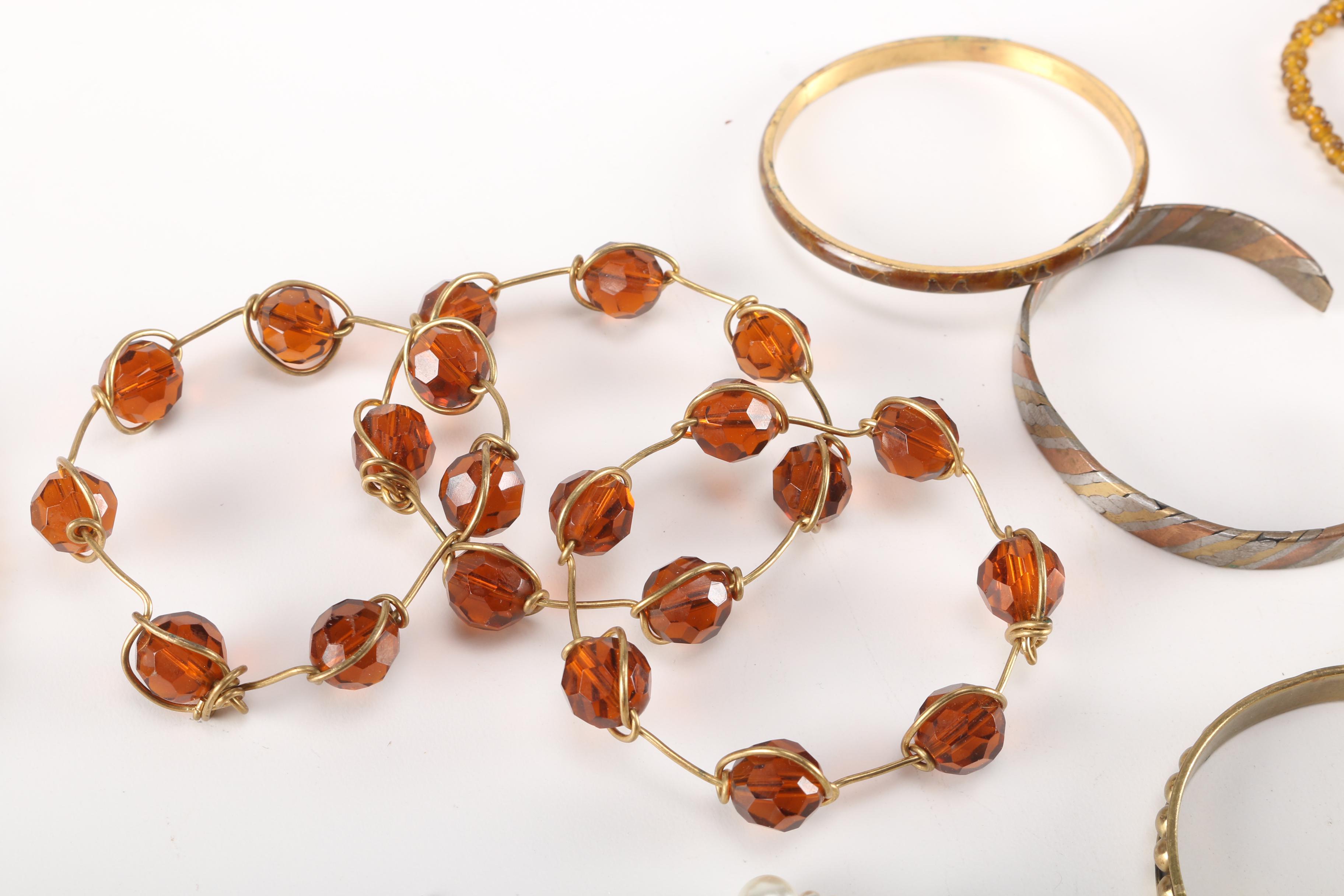 Costume Jewelry Including Coral and Amber