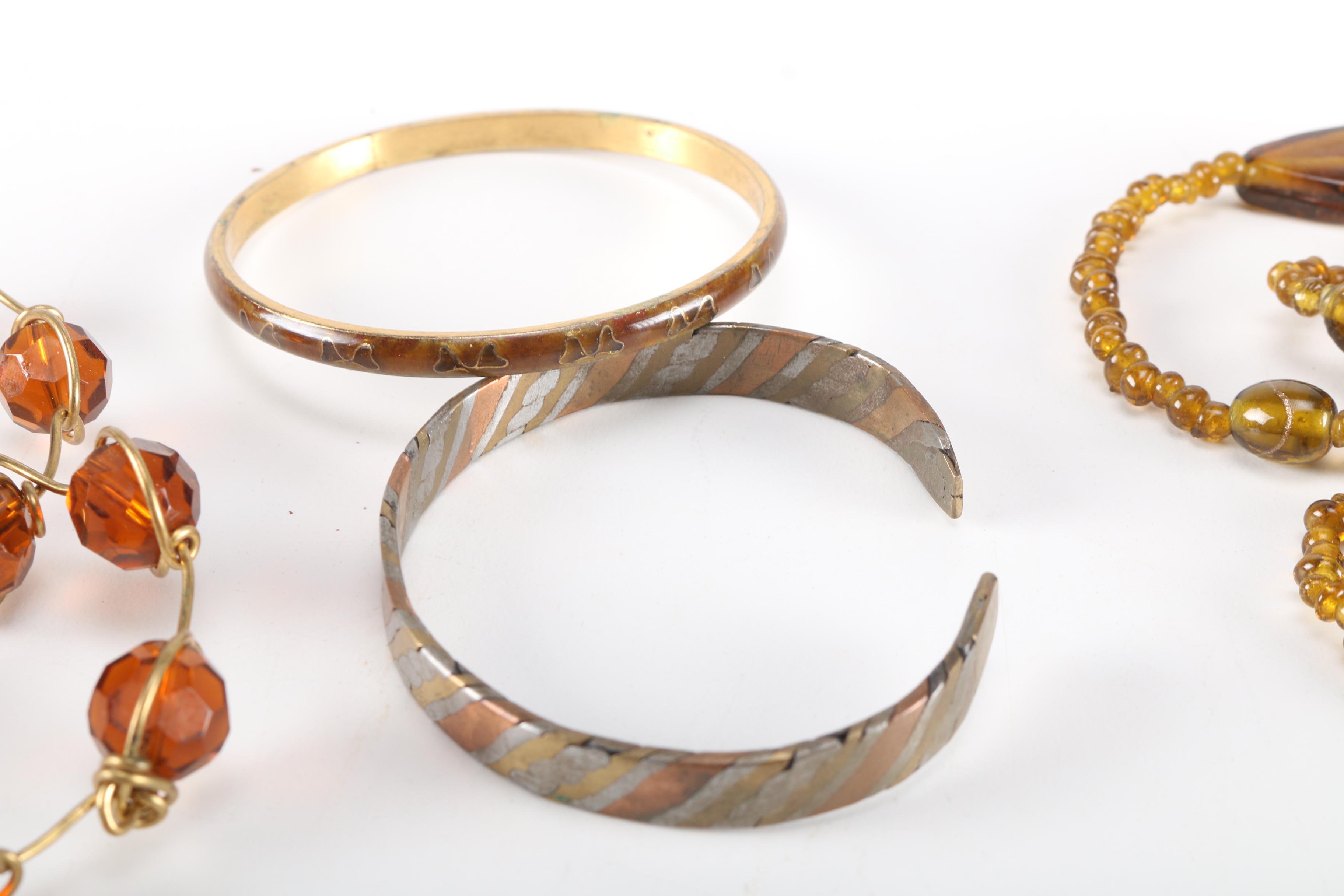 Costume Jewelry Including Coral and Amber