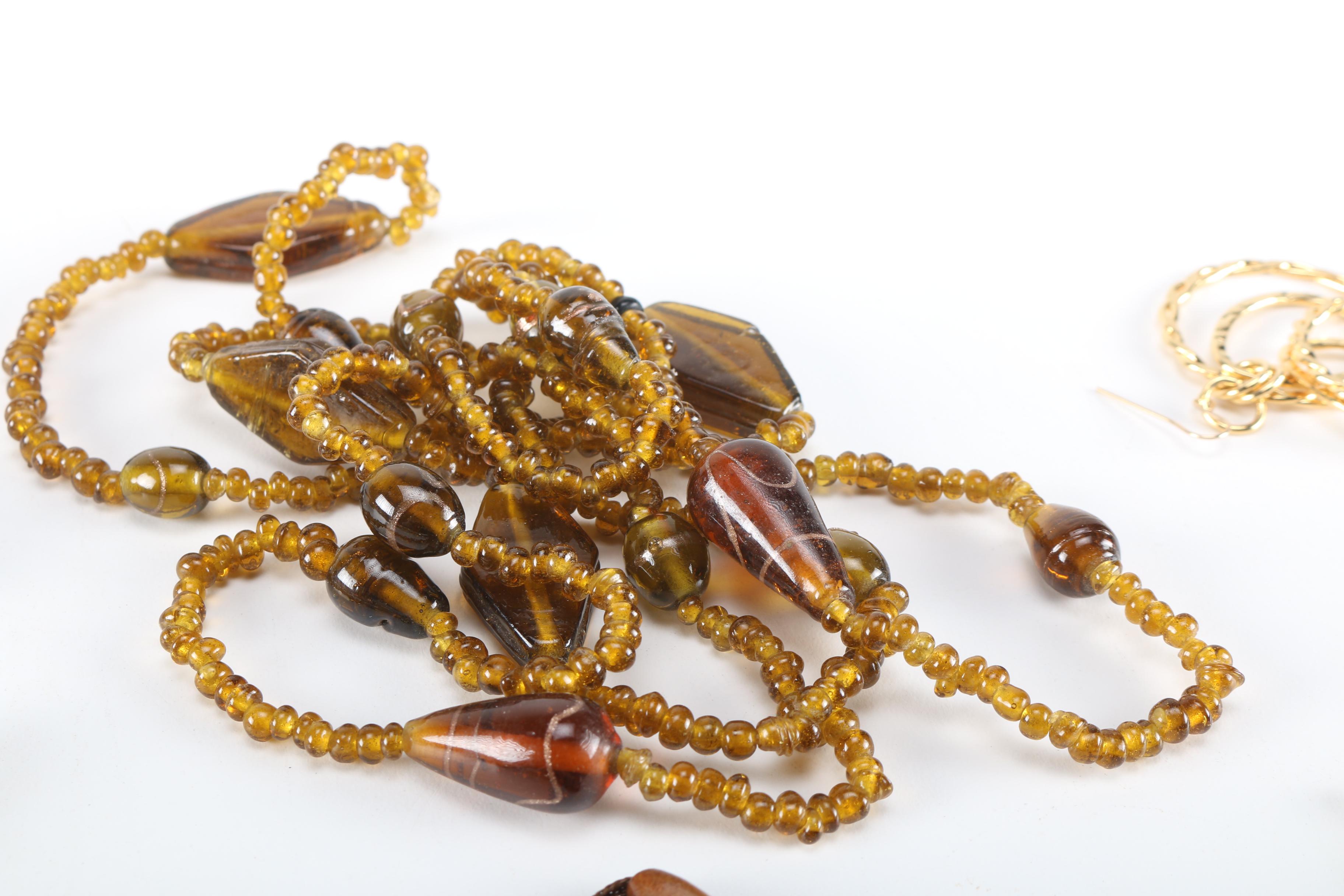 Costume Jewelry Including Coral and Amber