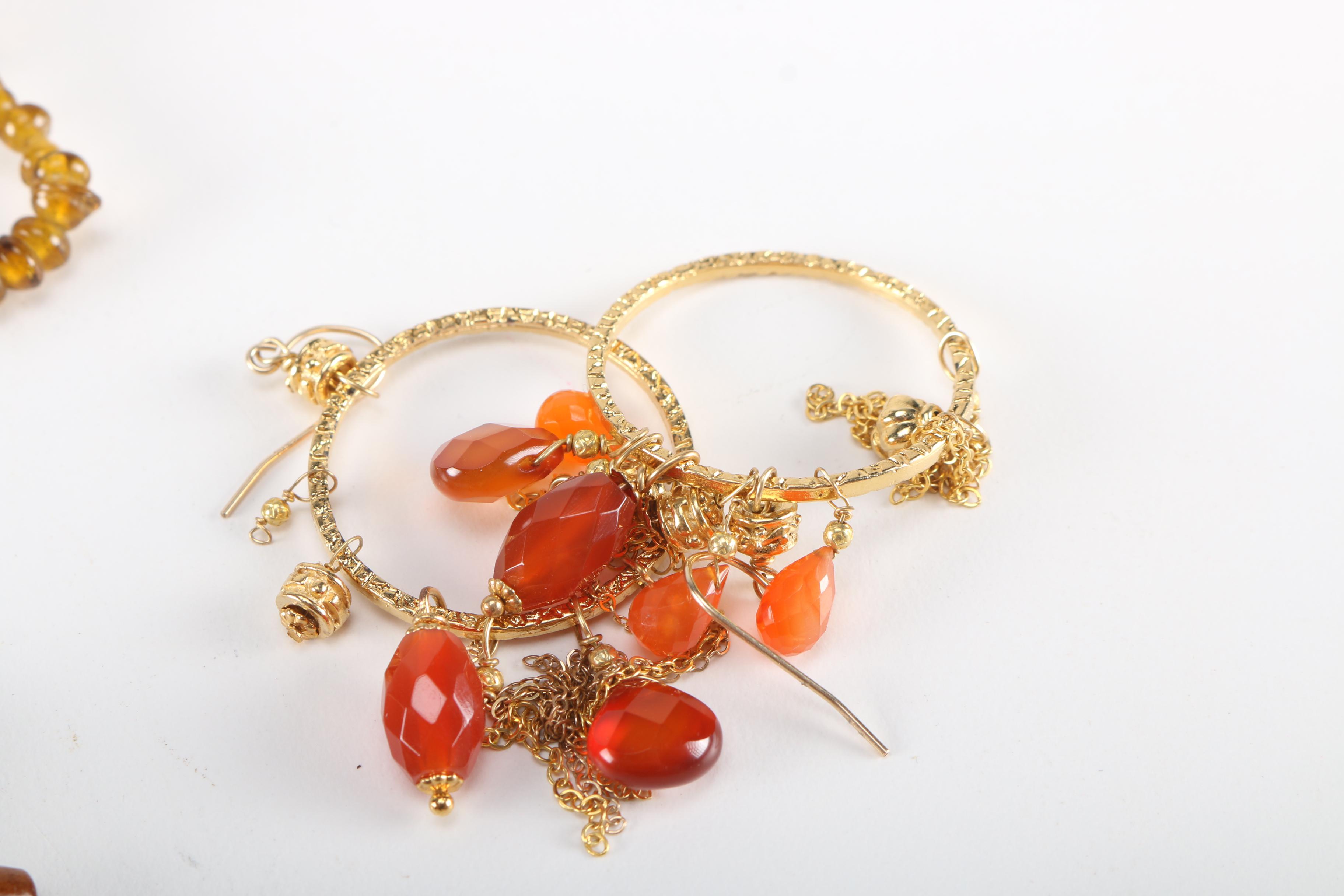 Costume Jewelry Including Coral and Amber