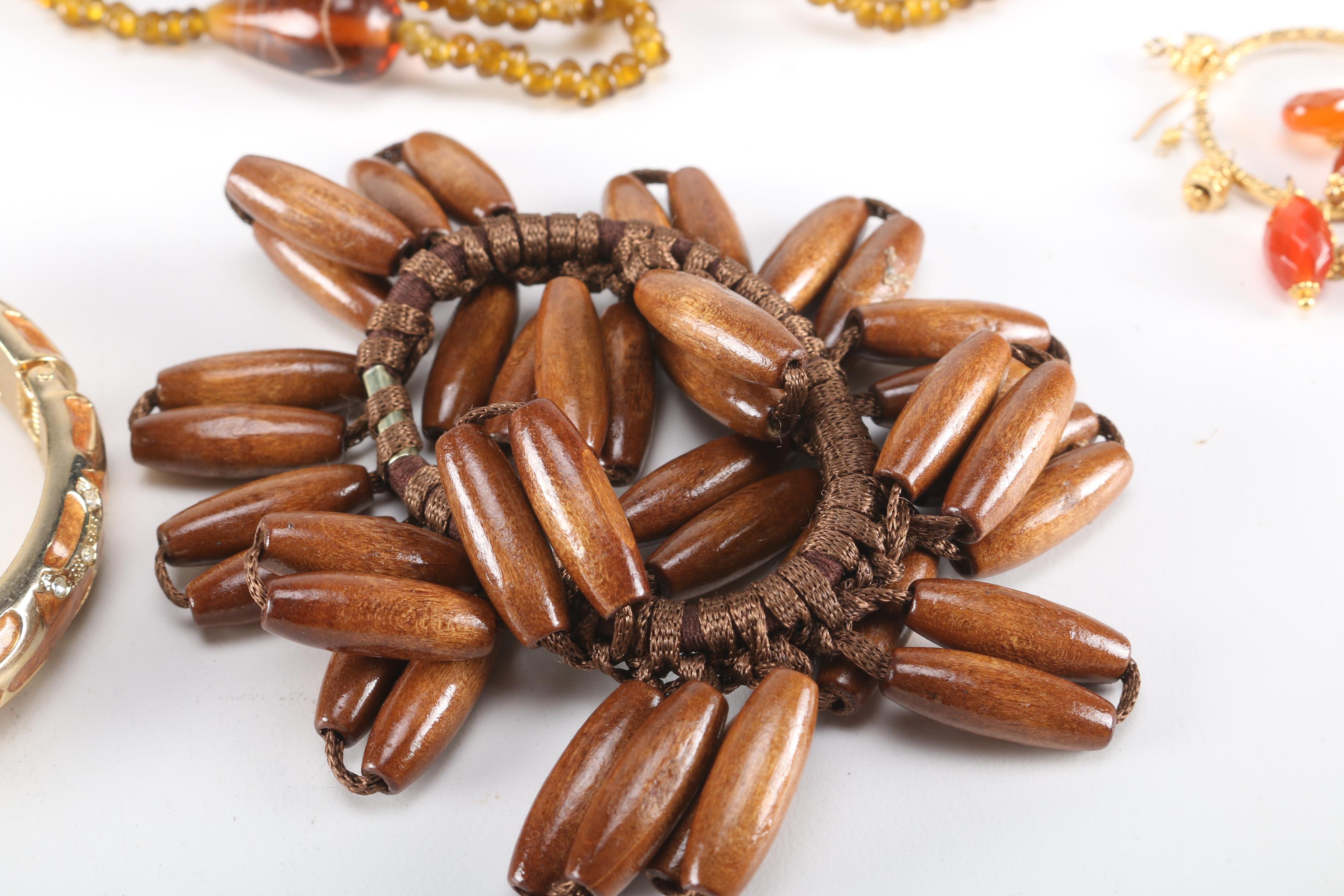 Costume Jewelry Including Coral and Amber