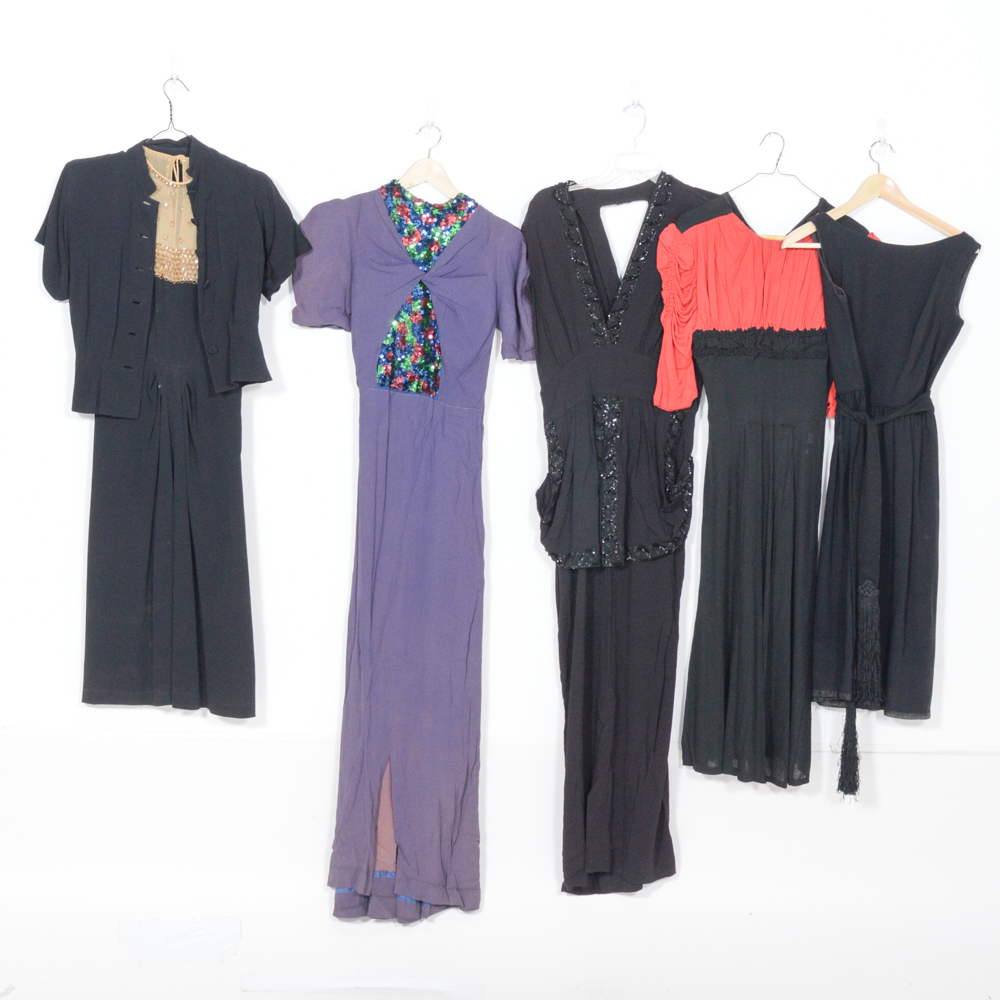 Vintage Circa 1940s Evening Dresses