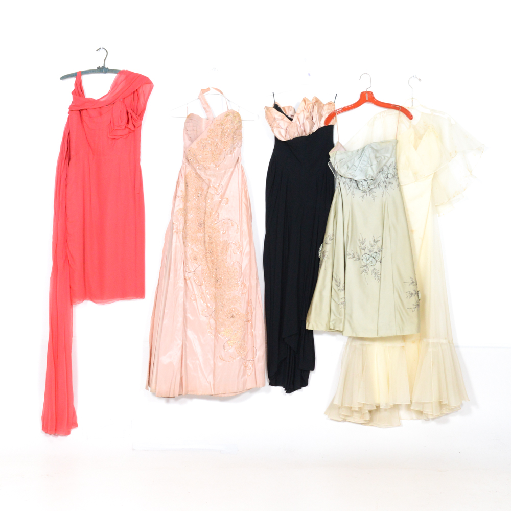 Vintage Circa 1950s Evening Dresses Including Howard Greer