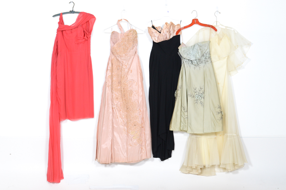 Vintage Circa 1950s Evening Dresses Including Howard Greer