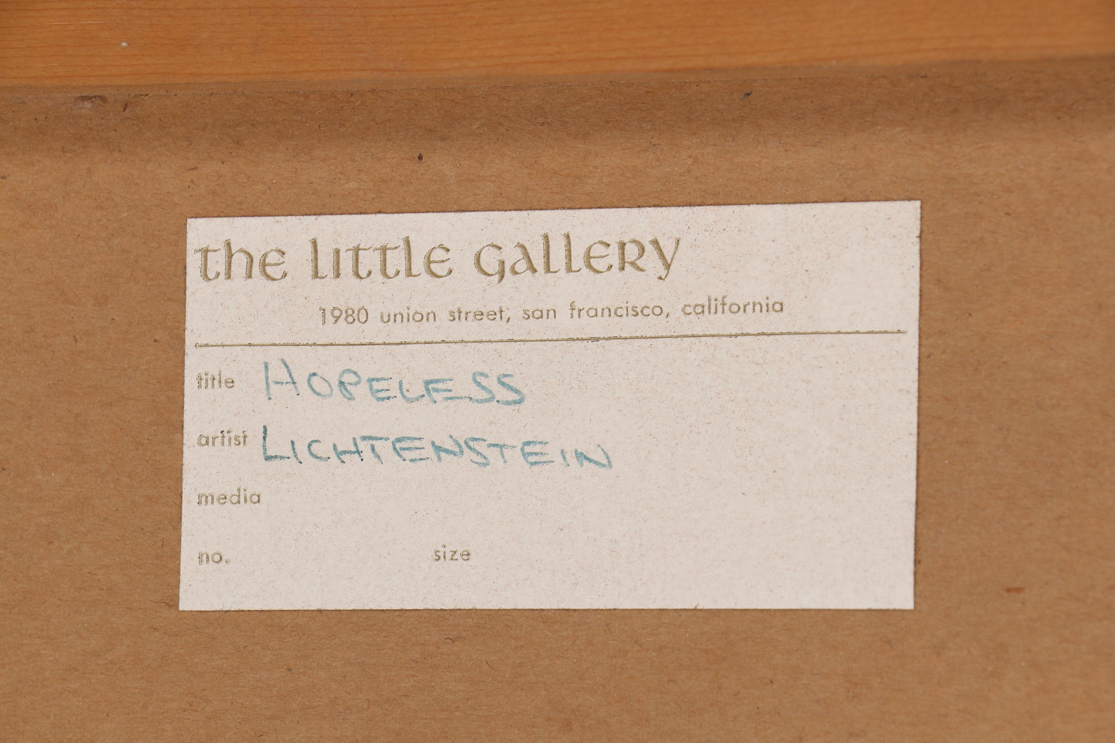 Serigraph on Paper After Roy Lichtenstein "That's The Way -- It Should Have Begun! But It's Hopeless!"