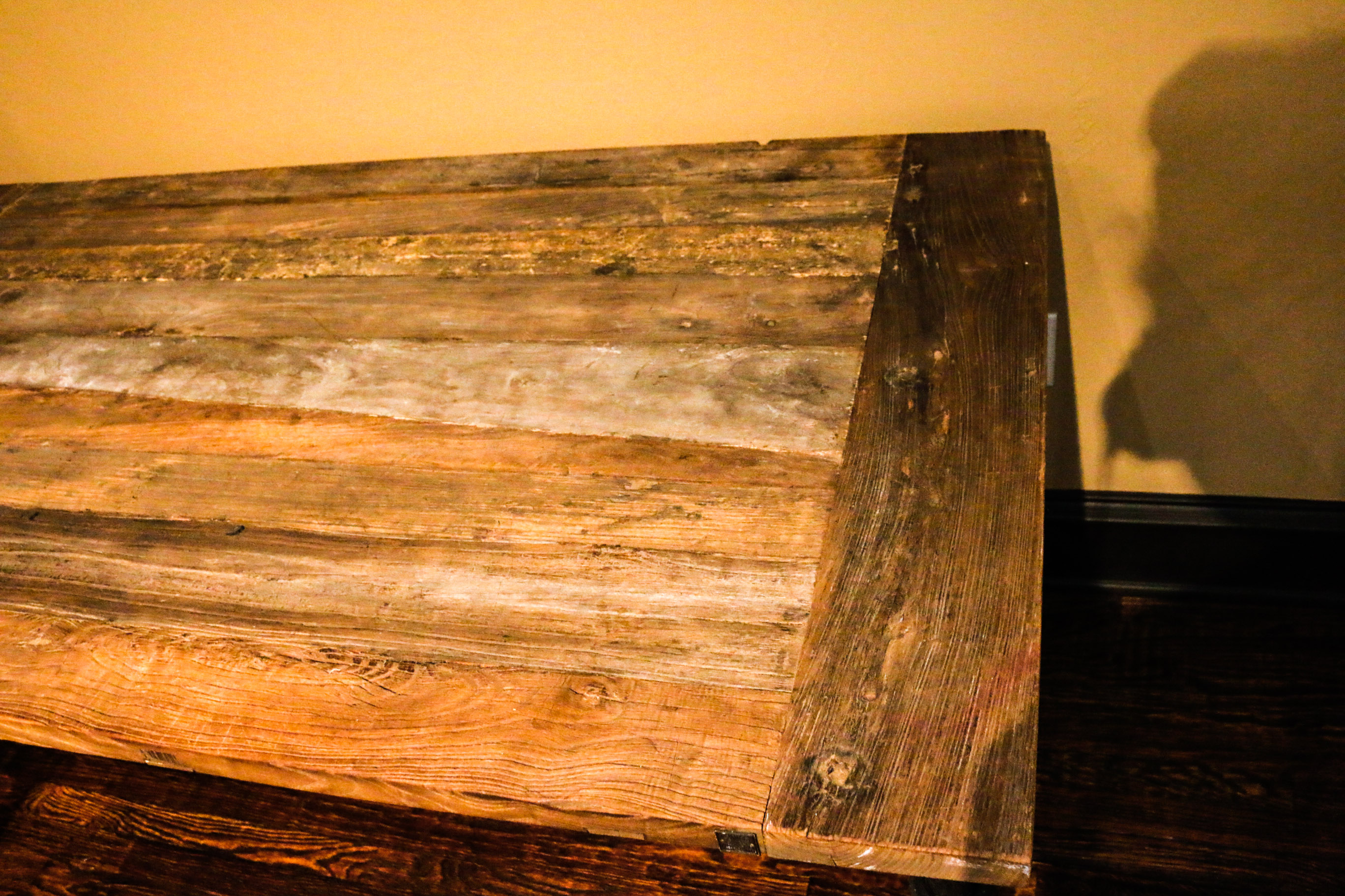 Industrial Table with Metal Base and Casters