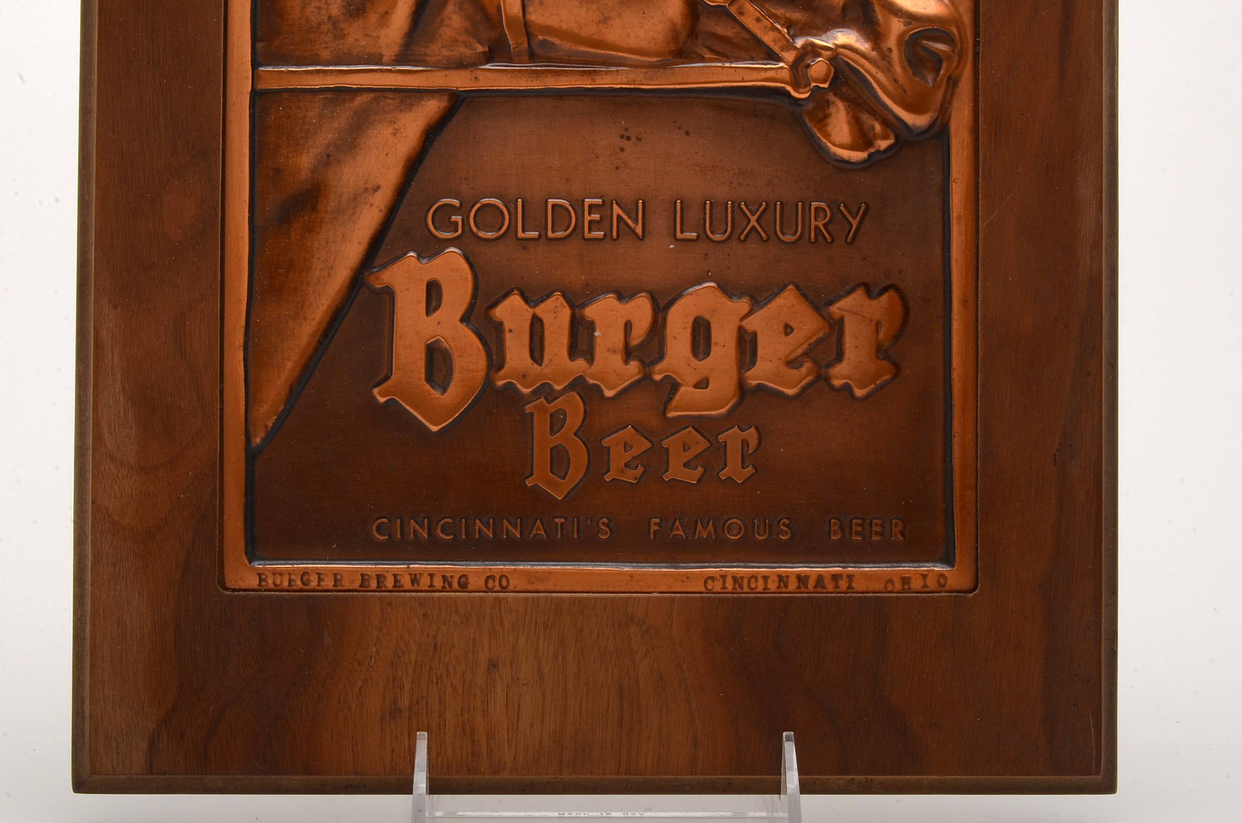 Signed Copper Burger Beer Sign