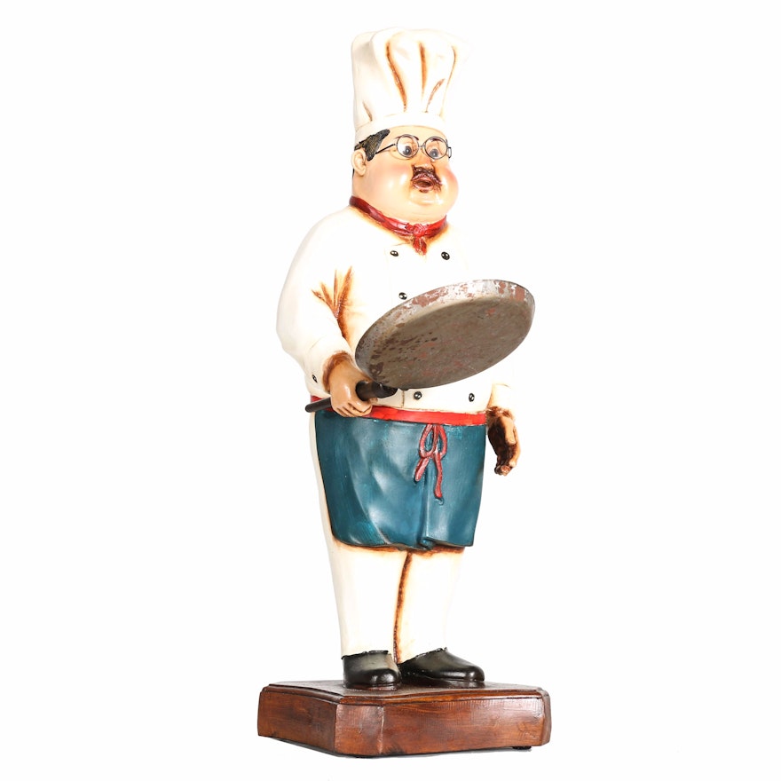 Wooden Chef Statuette