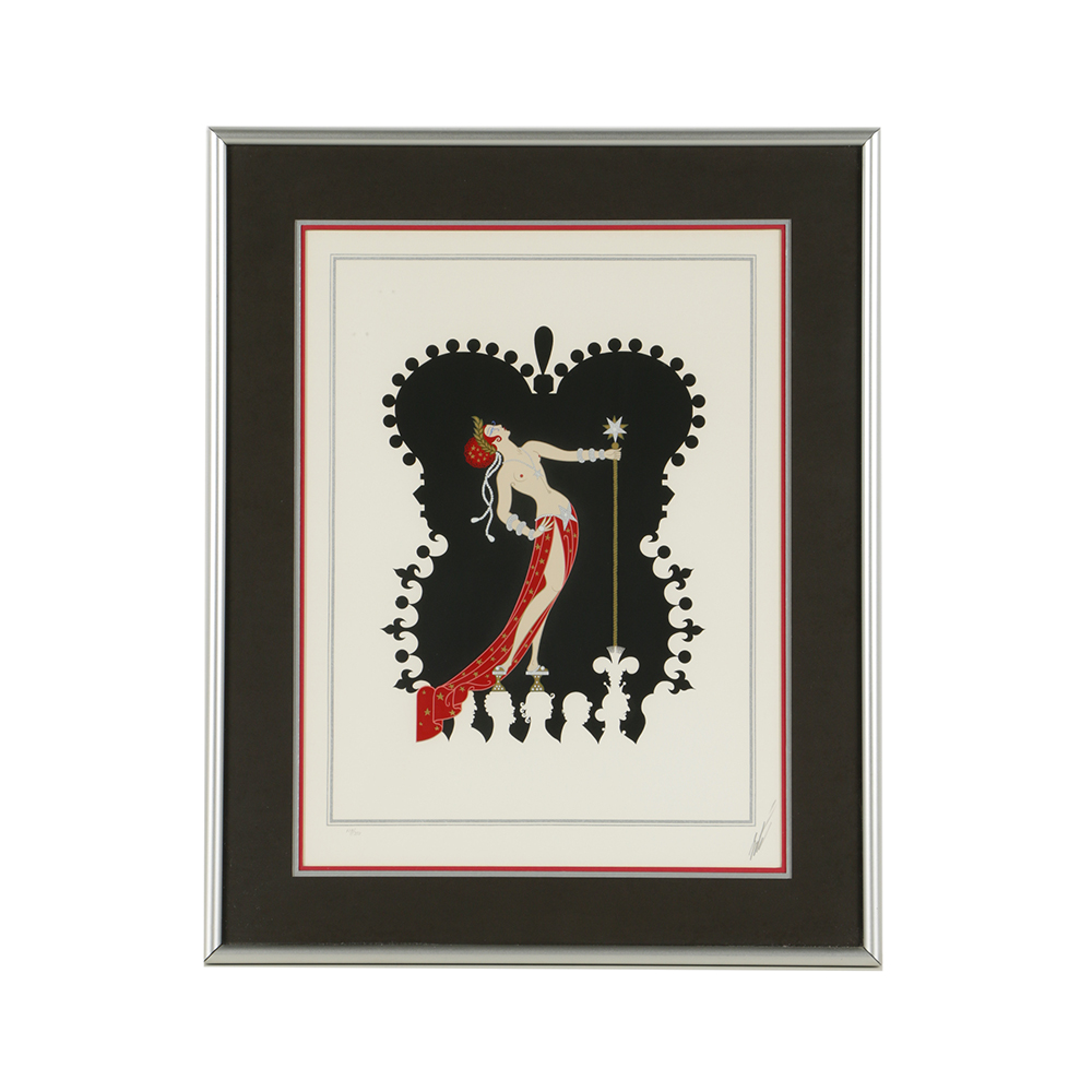 Erté Limited Edition Serigraph with Foil Embellishments "Pride"