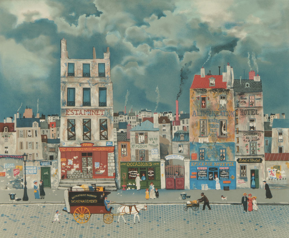 Michel Delacroix Lithograph Print on Paper Cityscape