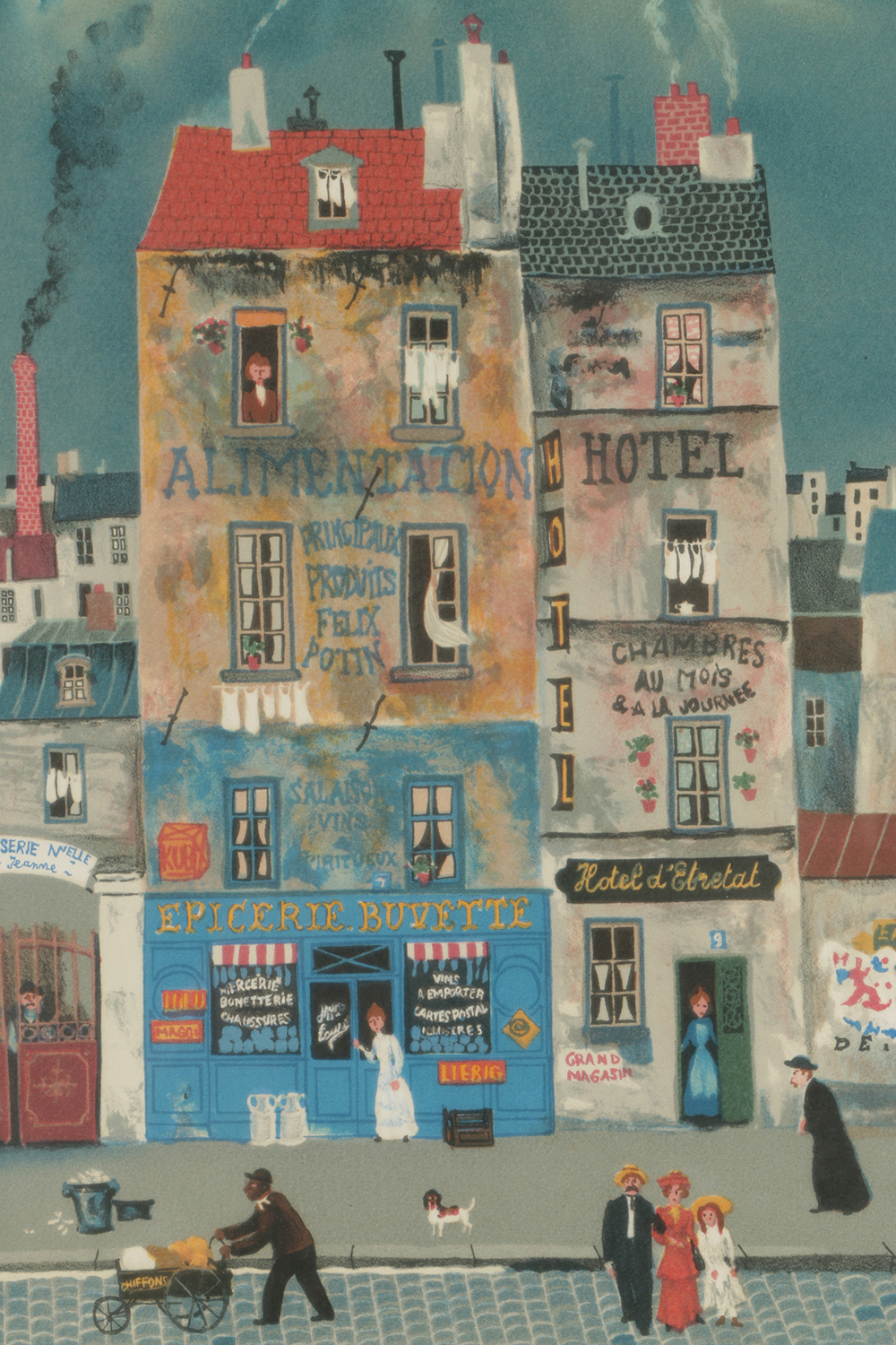 Michel Delacroix Lithograph Print on Paper Cityscape