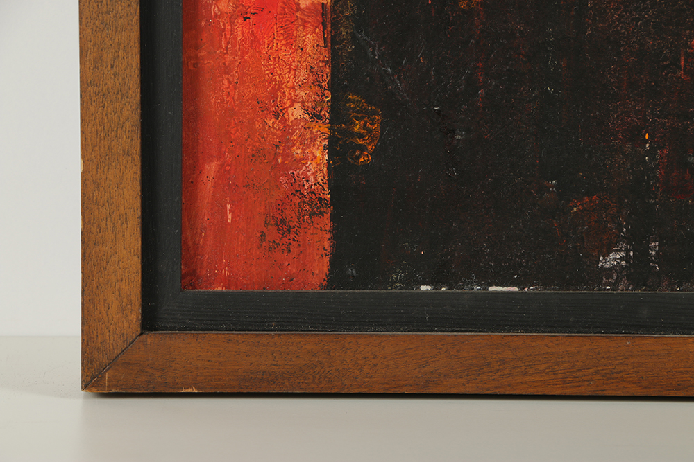 Oil Painting on Board of a Fire