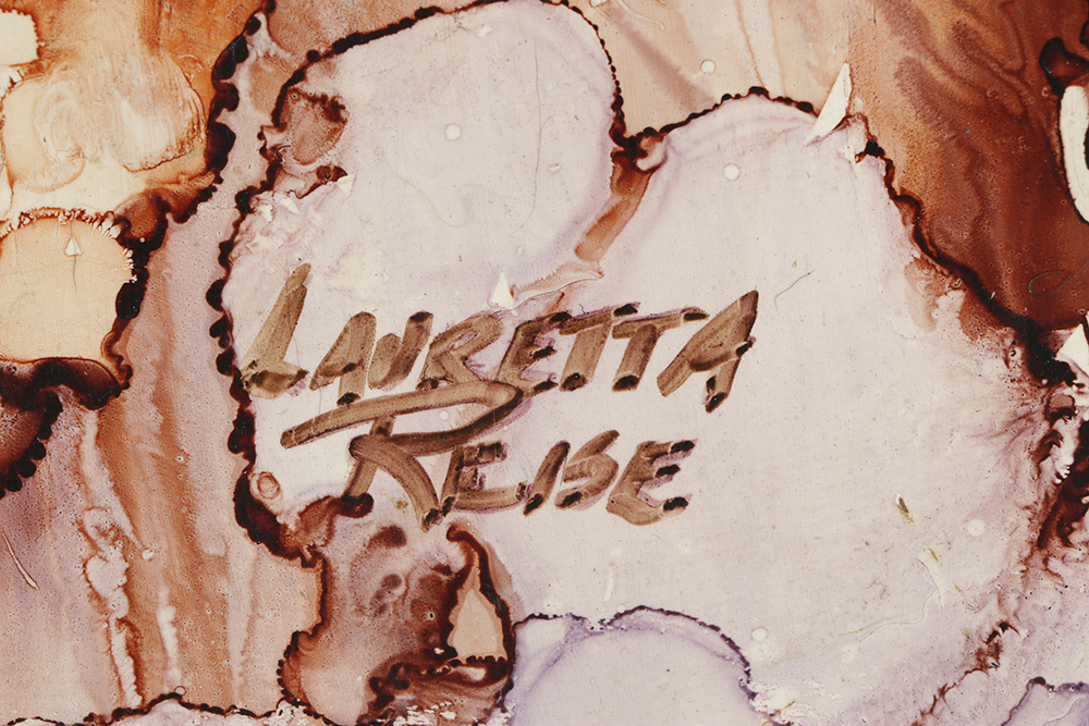 Lauretta Reise Ink Wash Painting on Board "Blue & Brown Strata"