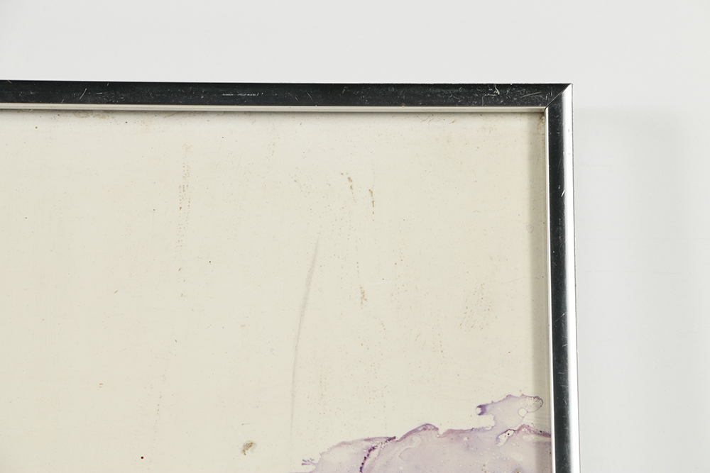 Lauretta Reise Ink Wash Painting on Board "Blue & Brown Strata"