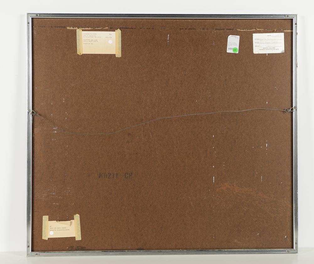 Lauretta Reise Ink Wash Painting on Board "Blue & Brown Strata"