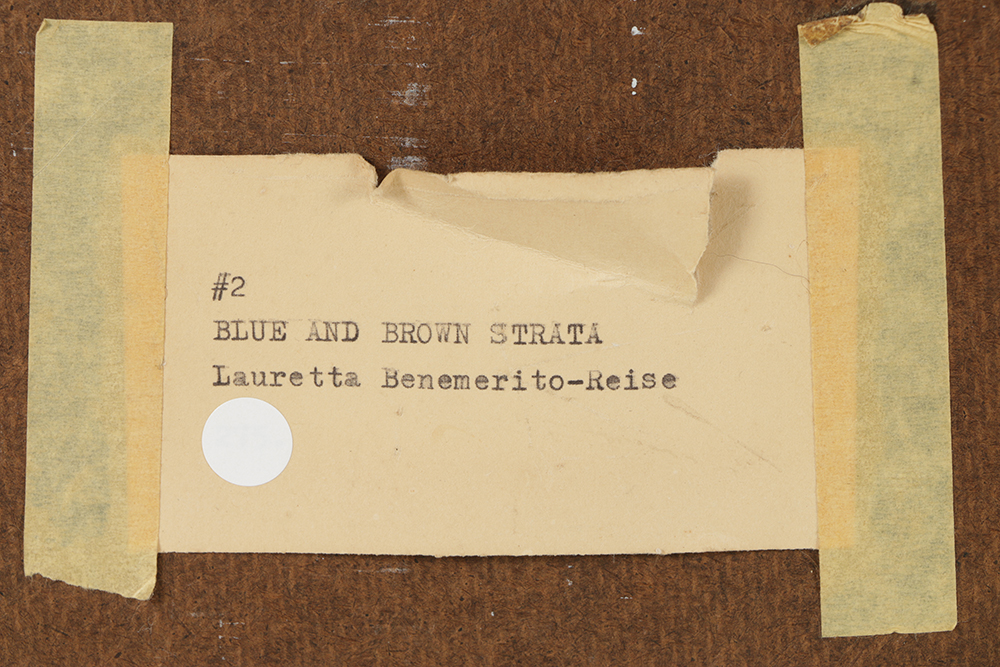 Lauretta Reise Ink Wash Painting on Board "Blue & Brown Strata"