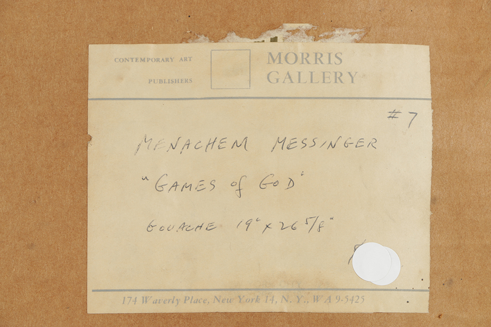 Menachem Messinger Gouache Painting on Paper "Games of God"