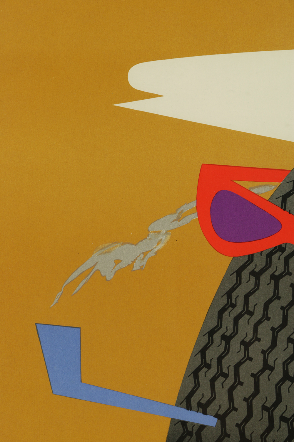 Donald Brun Lithograph on Paper "Semperit, Sport Reifen"