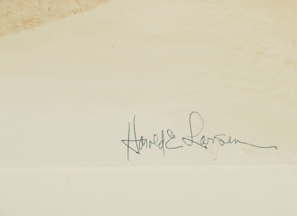 Harold Larson Watercolor Painting on Paper "Looking West, Navajo"