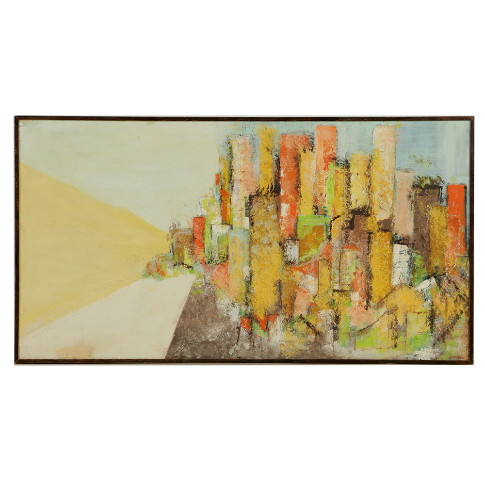 Kohl Oil Painting on Board Abstract Landscape