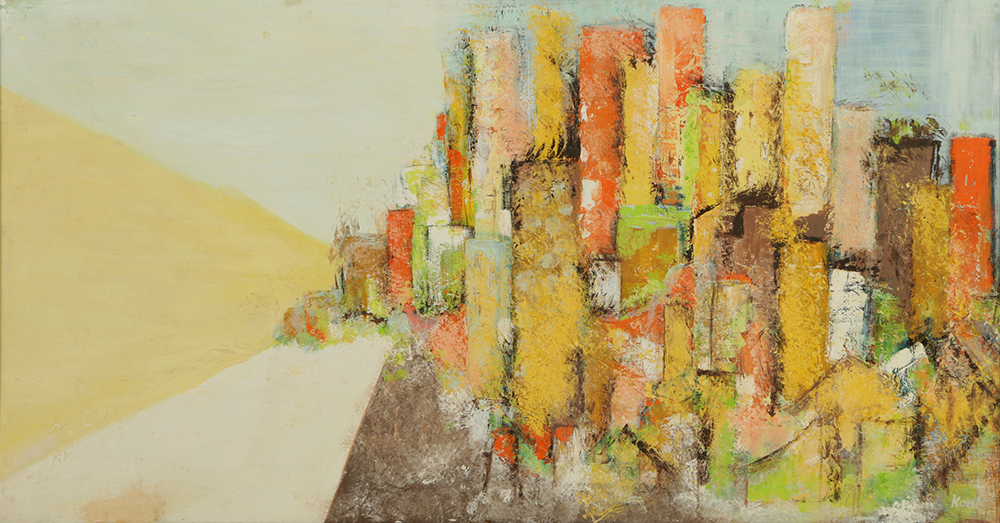 Kohl Oil Painting on Board Abstract Landscape