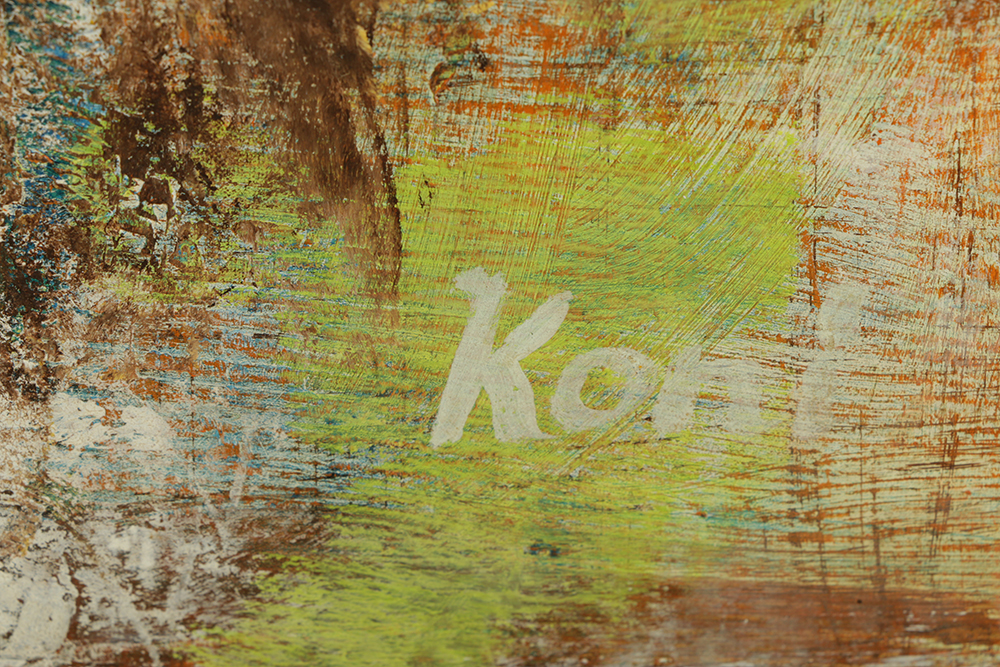 Kohl Oil Painting on Board Abstract Landscape