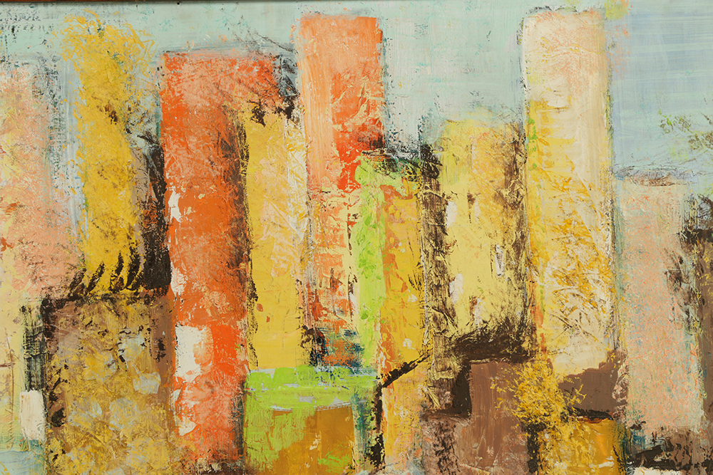 Kohl Oil Painting on Board Abstract Landscape