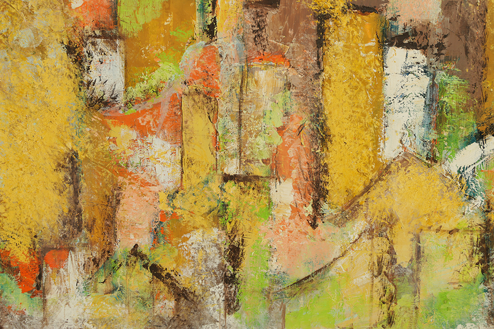 Kohl Oil Painting on Board Abstract Landscape