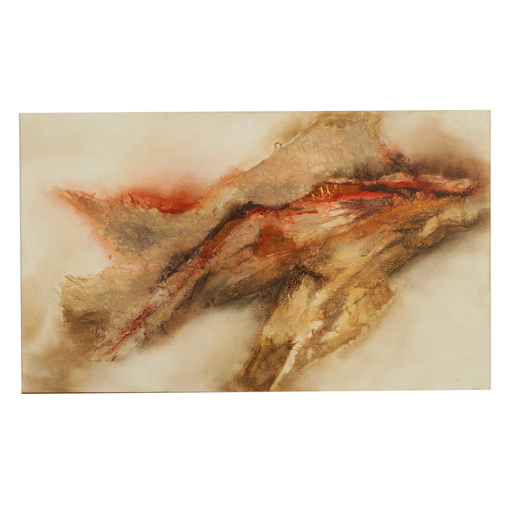 Gubolf Mixed Media Painting on Canvas of Abstract Scene