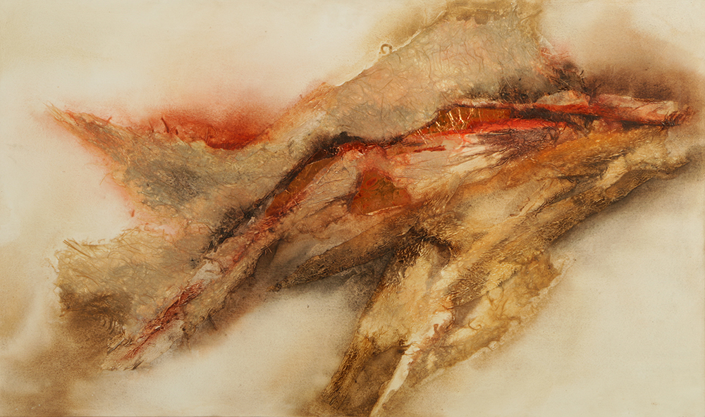 Gubolf Mixed Media Painting on Canvas of Abstract Scene