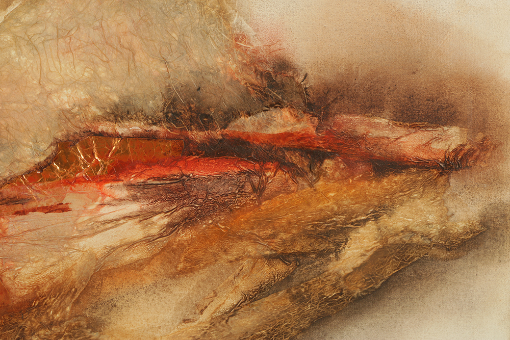 Gubolf Mixed Media Painting on Canvas of Abstract Scene