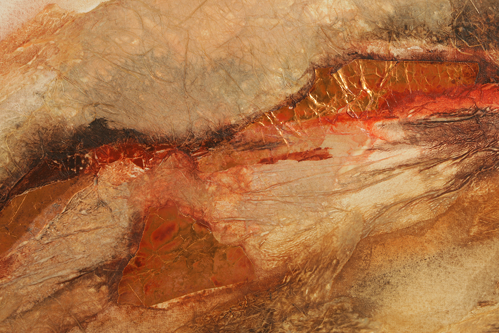 Gubolf Mixed Media Painting on Canvas of Abstract Scene