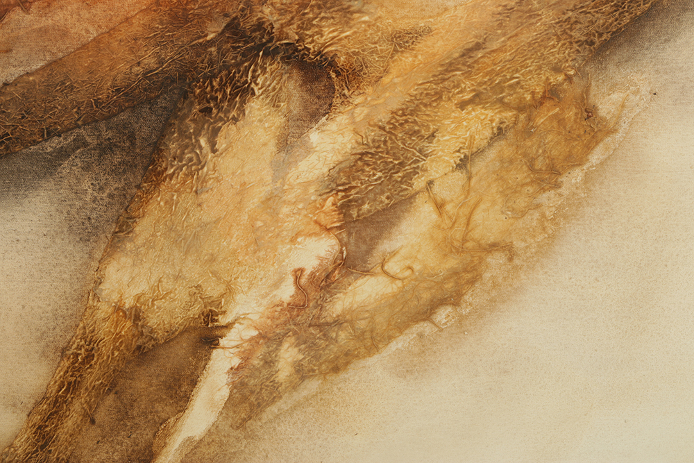 Gubolf Mixed Media Painting on Canvas of Abstract Scene