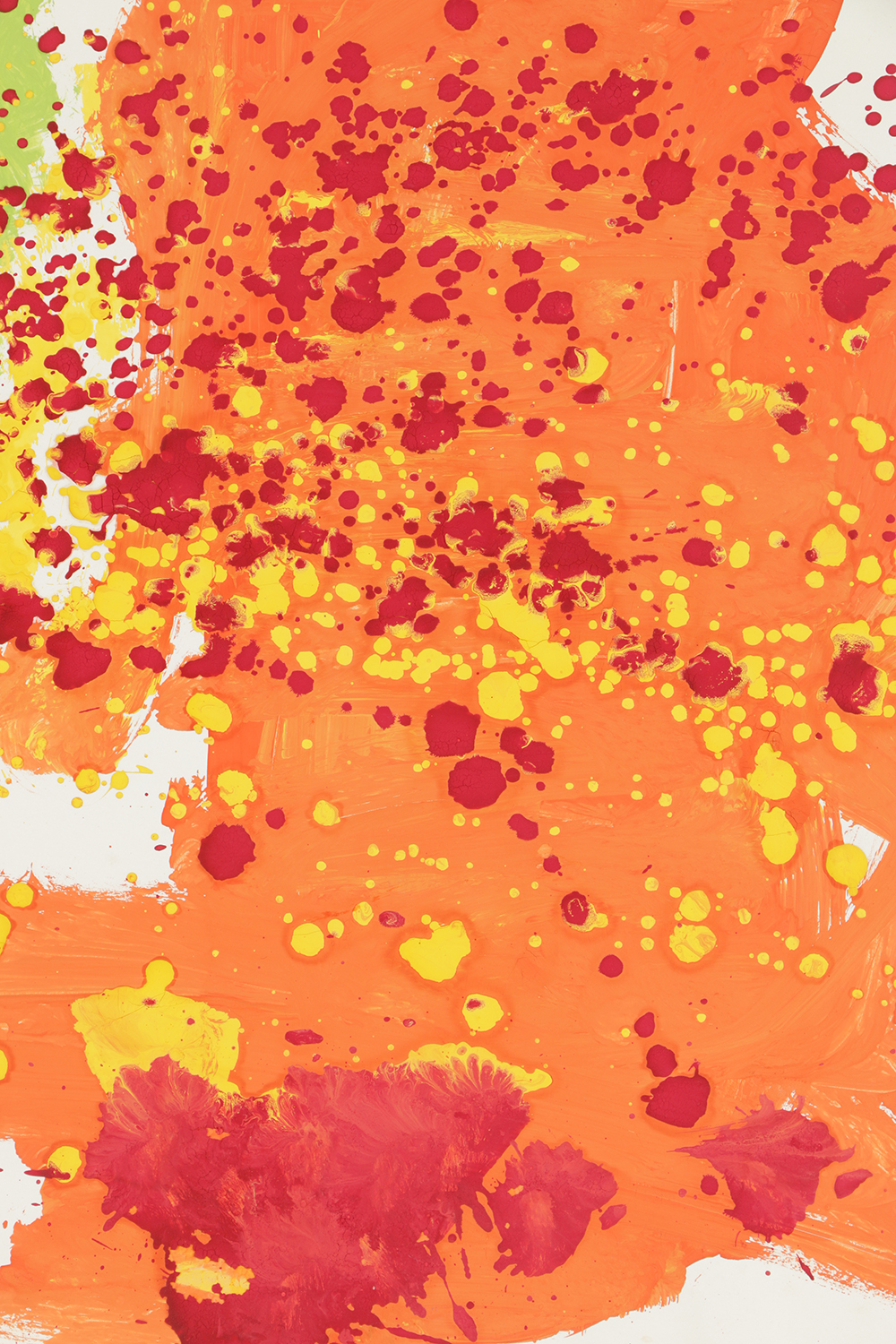 Acrylic Painting on Paper of Colorful Abstract Scene