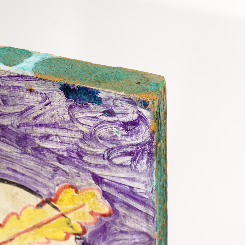 Pair of Mexican Religious Folk Art Paintings by Maricial Chalo Rodriguez